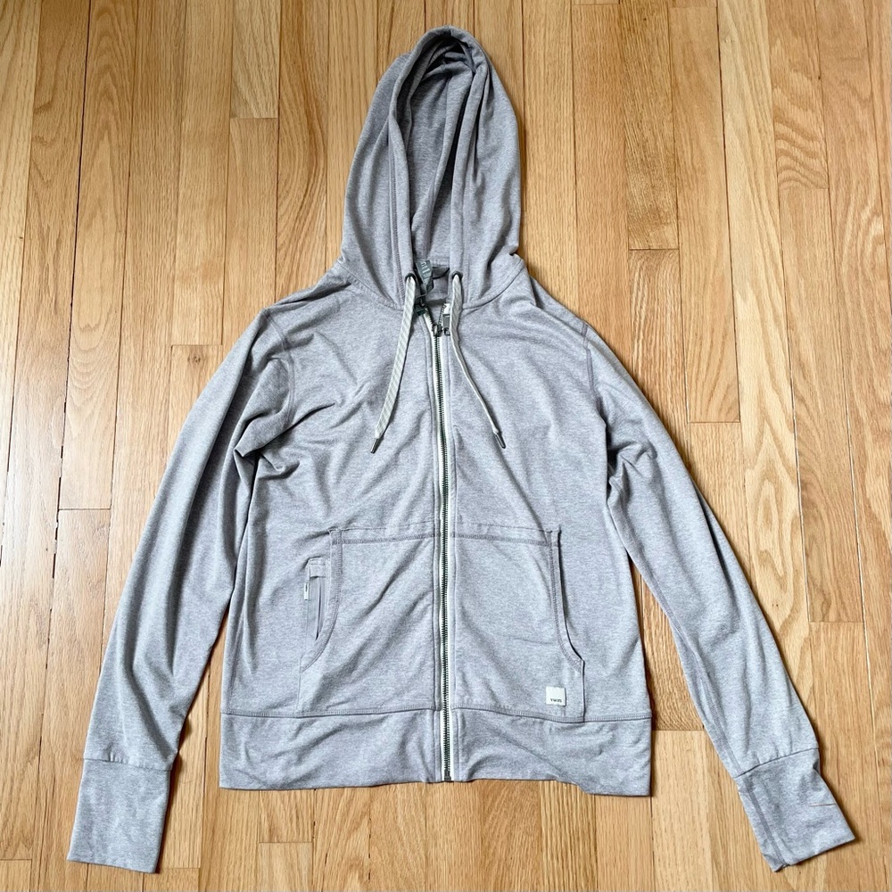 Vuori Performance Gray Zip-Up Hoodie